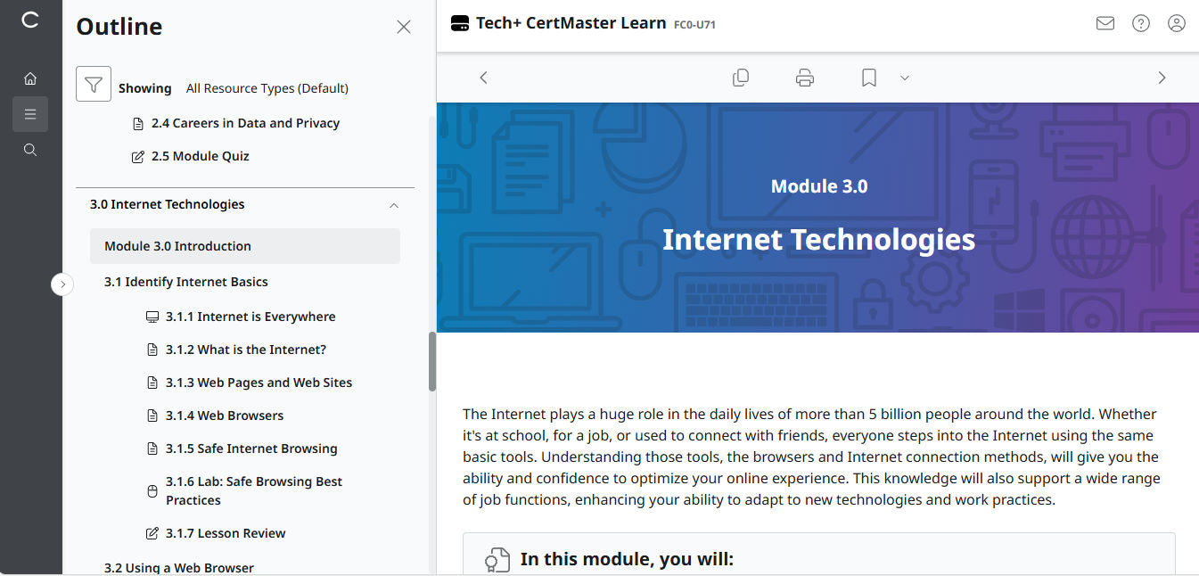 CompTIA CertMaster Learn Tech+ FC0-U71 - Individual License (12 Months Access)