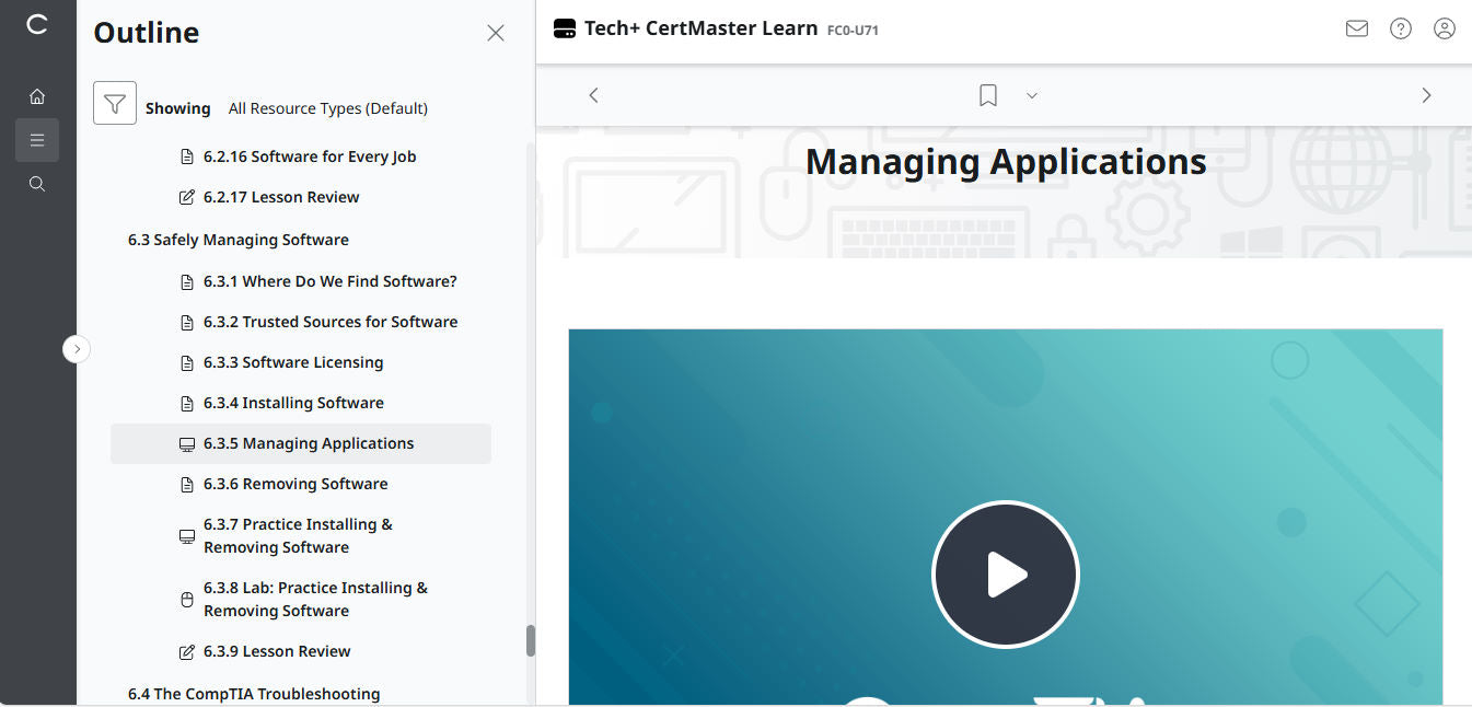 CompTIA CertMaster Learn Tech+ FC0-U71 - Individual License (12 Months Access)