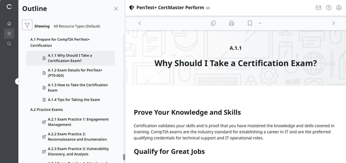 CompTIA PenTest+ CertMaster Perform PT0-003 (V3) (3 Month Access