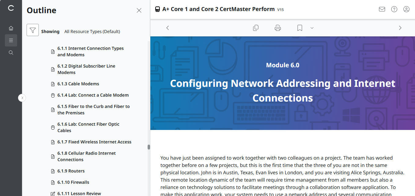 CompTIA A+ Core 1 & 2 CertMaster Perform (V15)