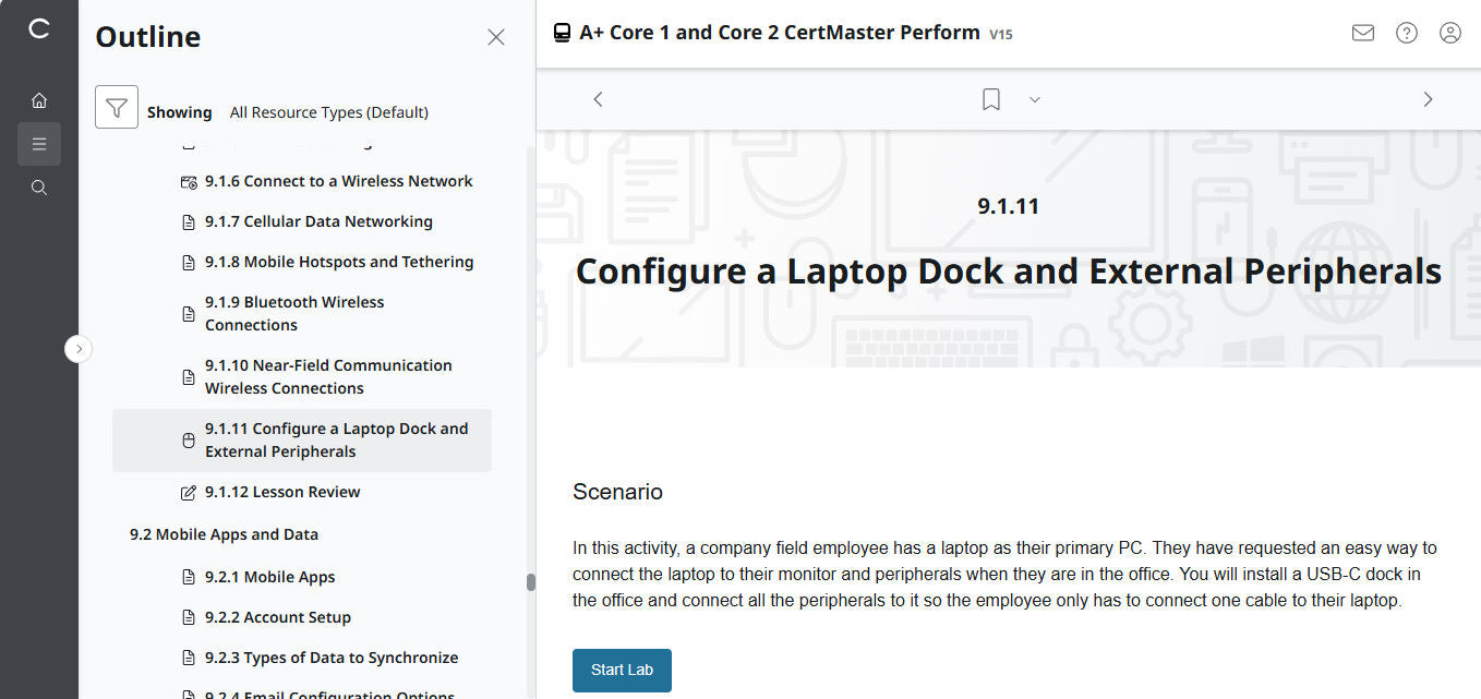 CompTIA A+ Core 1 & 2 CertMaster Perform (V15)
