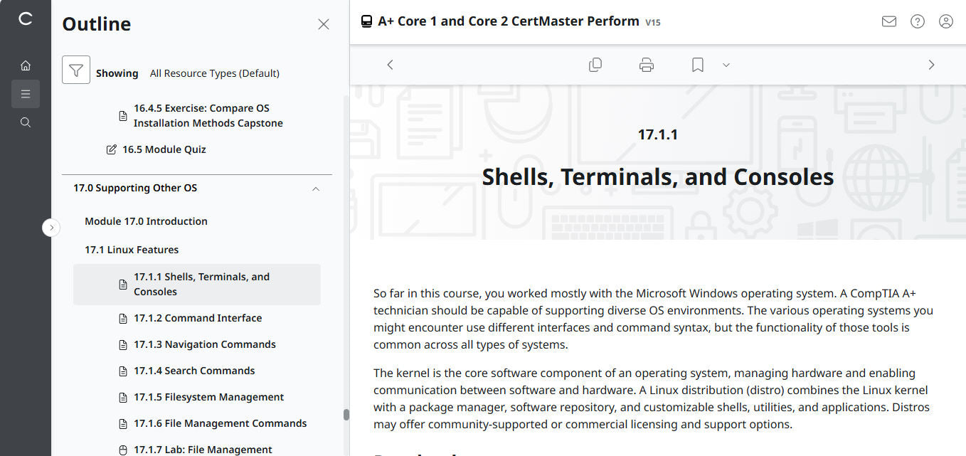 CompTIA A+ Core 1 & 2 CertMaster Perform (V15)