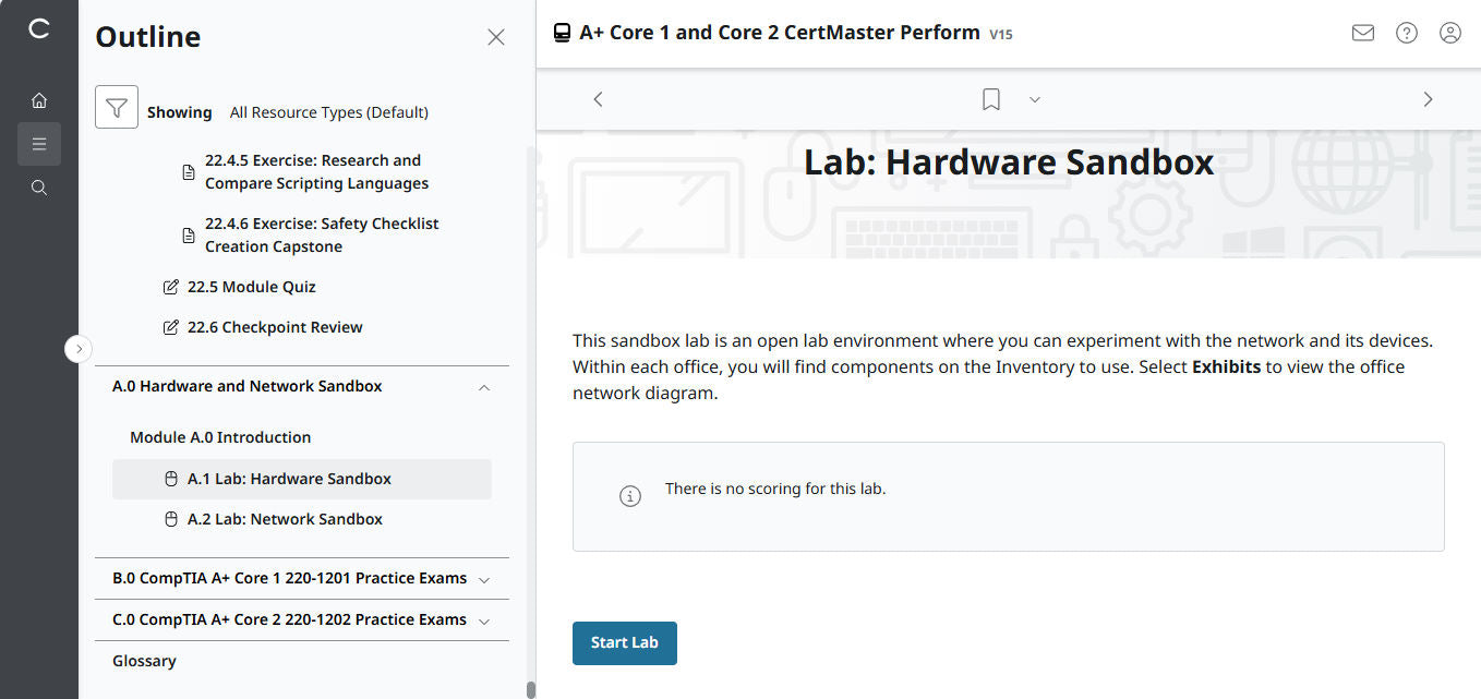 CompTIA A+ Core 1 & 2 CertMaster Perform (V15)
