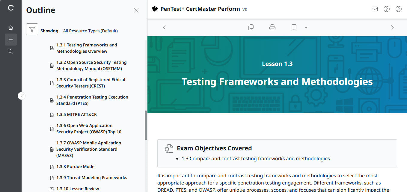CompTIA PenTest+ CertMaster Perform  PT0-003 (V3) (3 Month Access