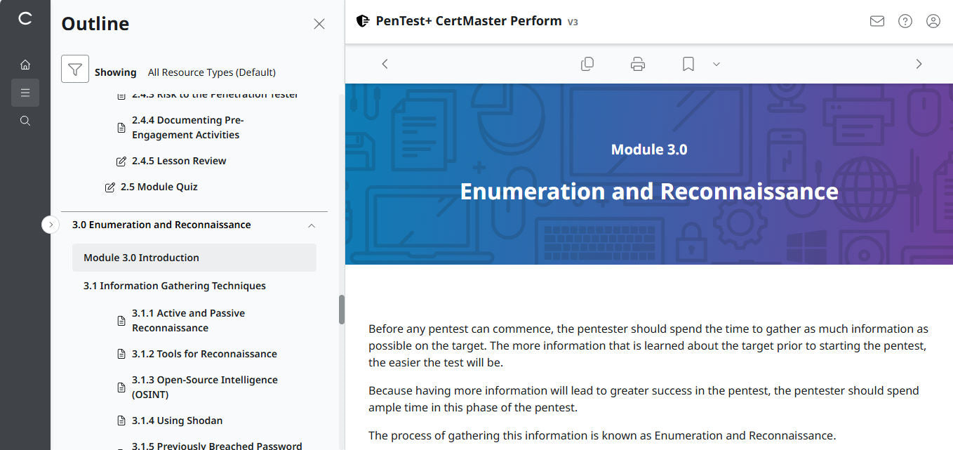 CompTIA PenTest+ CertMaster Perform  PT0-003 (V3) (3 Month Access