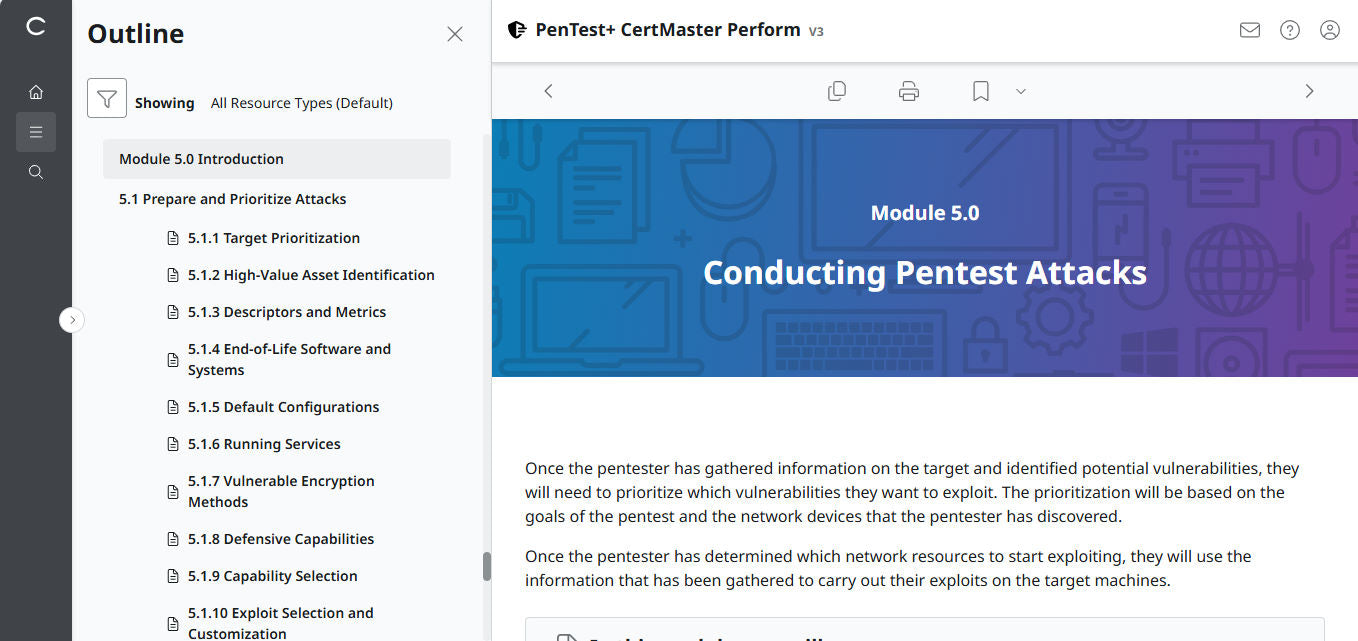 CompTIA PenTest+ CertMaster Perform  PT0-003 (V3) (3 Month Access