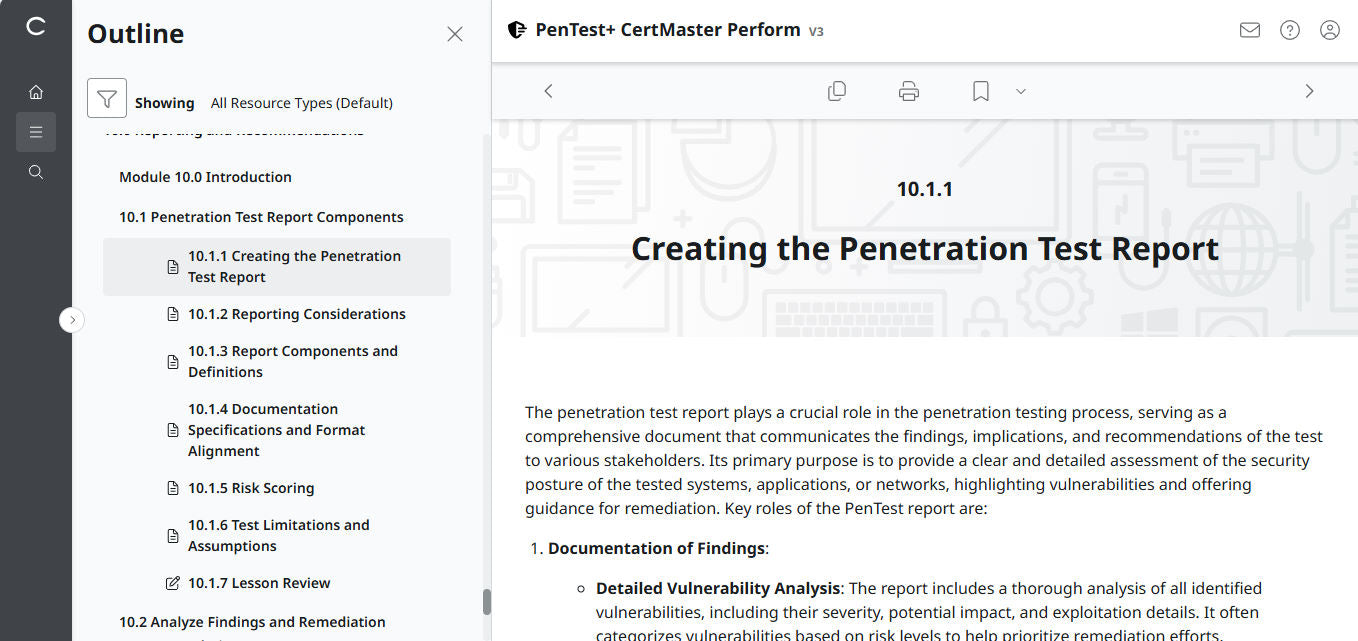 CompTIA PenTest+ CertMaster Perform  PT0-003 (V3) (3 Month Access